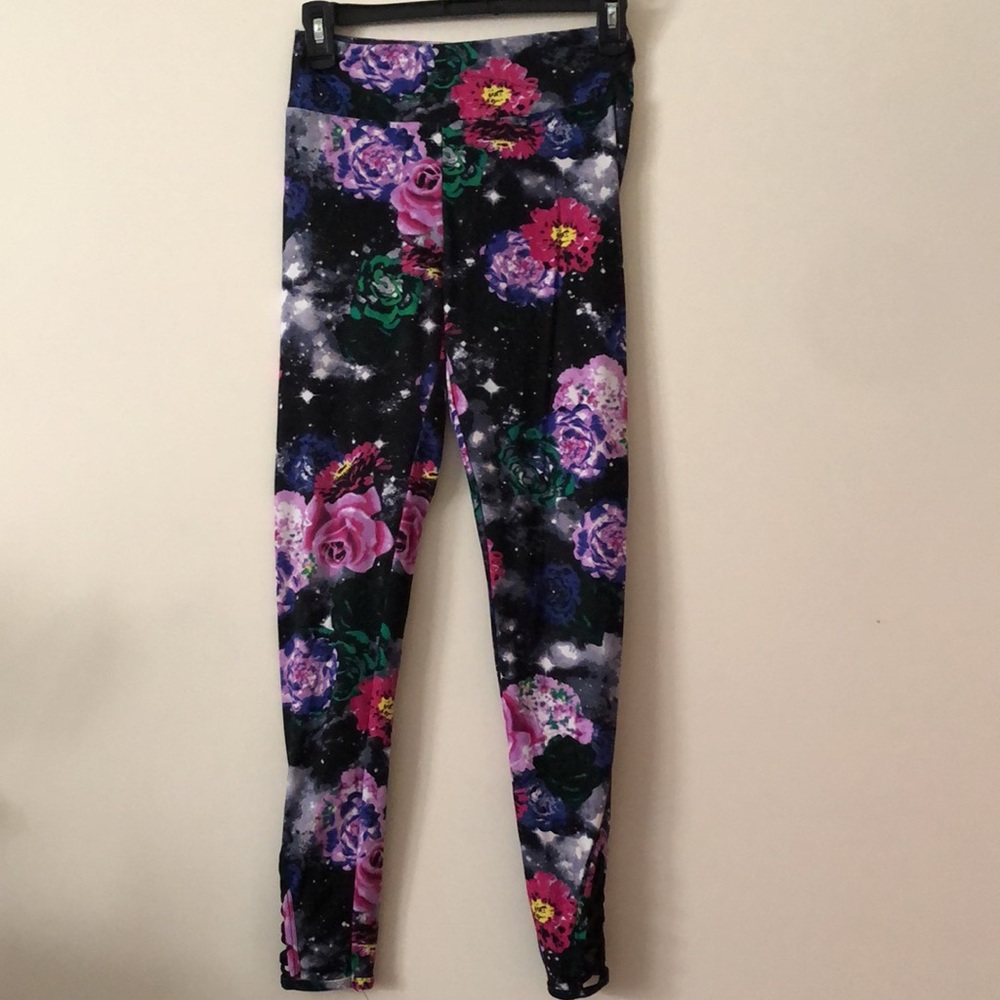JRS No Boundaries super soft leggings cosmic Floral S Galaxy LATTICE ankle NOBO